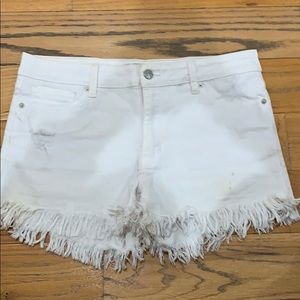 white jean shorts